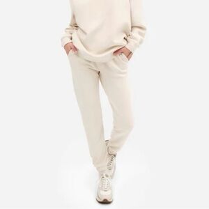 Mate The Label 100% Organic Fleece Relaxed Pocket Sweatpants Size Small Bone